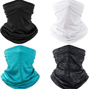 4 Pack Sweat Wicking Neck Gaiter Cooling Face Covering